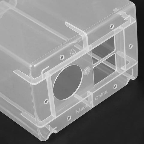 Transparent waterproof outdoor outlet box cover with holes, made from durable PP for charging stations, ensuring protection.