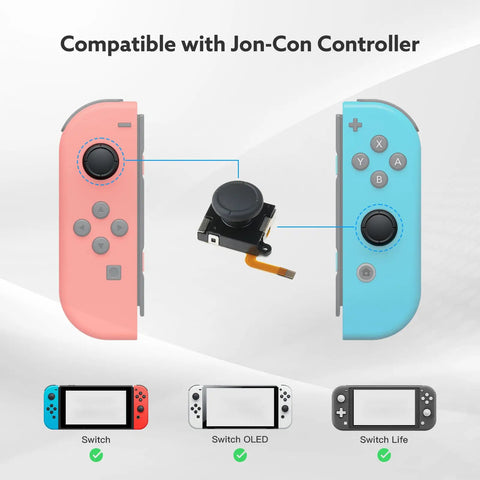 TMR Hall Effect Joystick Replacement Kit 2 Pack, No Drift, 30 in 1 Repair Tool Set for Switch OLED, Switch Lite, and JoyCon Controllers