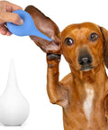 2 Pack Ear Syringe Set 2oz 60ml Hand Bulb Ear Washing Squeeze Syringe Rubber Squeeze Bulb With Anti Slip Grip Unibody Design Safe Non Toxic Tool For Easy Ear Cleaning And Water Removal At Home, blue bulb near dog ear