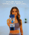 Woman holding High-Concentration Hydrogen Water Bottle With Platinum-Coated Electrodes And PEM SPE Hydrogen Tech