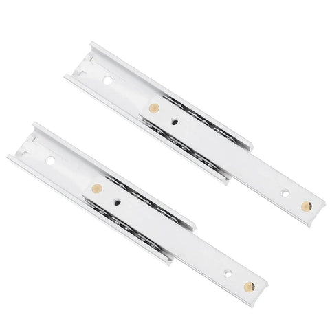 Two Pack Drawer Slides For Cabinets And Kitchen Cupboards Slick Easy Glide Push And Pull Rails With Smooth Operation No Jams Ideal For Home Office Furniture And Workshop Storage, silver metal hardware