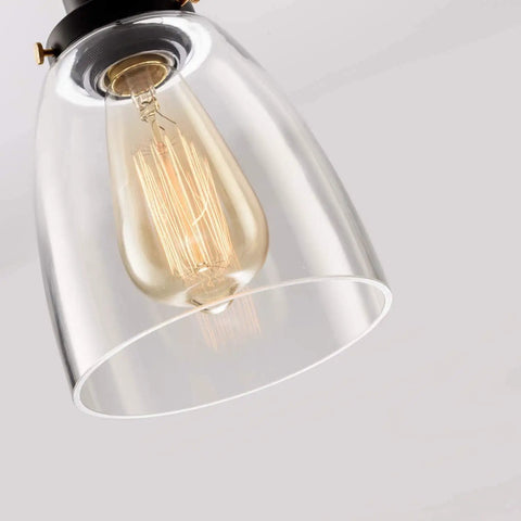 Industrial Edison Pendant Light Set For Kitchen Island And Dining Room, Clear Glass Hanging Lights With Adjustable Nylon Core Ceramic Socket, Cool Industrial Vibe For Entryway And Loft, 3 Pack Bulbs Not Included