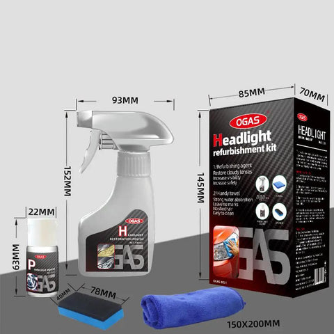 DIY All Vehicle Headlight Restoration Kit With Refurbishing Agent And Cleaning Towel For Cloudy Yellowed Oxidized Headlamps
