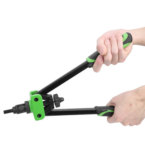 Hands using Rivet Nut Setting Kit With Ergonomic Rubber Grip For Comfort And Efficiency, Durable Alloy Steel Construction For Fast, Smooth Riveting