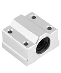 SCS8UU 8mm Linear Ball Bearing Slide Bushing For 3D Printer Parts view of aluminum slide block with black bearing for CNC use.