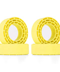 Silicone Rubber Inserts For 68-72mm RC Tires, 4 Pack Yellow Inner Cushions, shown in pairs, durable for off-road rigs.