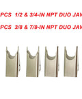 Four duo jaw sets for 18 Inch Quick Coupler Hand Clamp Kit with hydraulic pipe clamp compatibility, durable carbon steel.