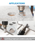 Diamond finger milling bit with hex shank for enlarging holes in granite and porcelain surfaces