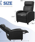 Massage Recliner Chair For Your Living Room Adjustable PU Leather With Footrest Ergonomic Home Theater Seating Black