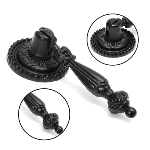 Set Of 4 Antique Teardrop Cabinet Pulls In Black Finish, Zinc Alloy Drawer Knobs With Mounting Screws, classic decorative handles