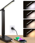 LED Desk Lamp With Built In Power Strip, 3 Outlets And 4 USB Ports Including 2 USB C, Killer Lighting Modes And Five Level Brightness.