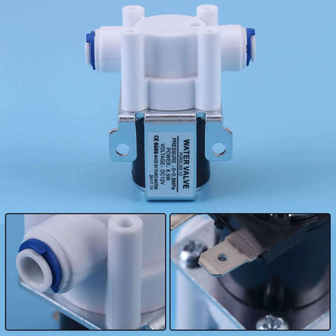 DC 12V Solenoid Valve Normally Closed For Water Purifier And Filter Systems with copper coil and plastic body.