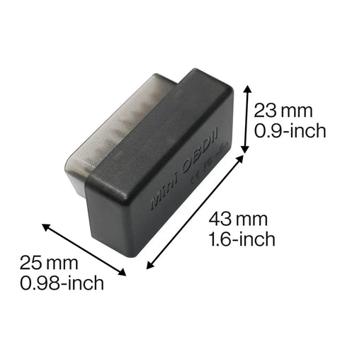 Dimensions of AC-4450 Bluetooth OBDII OBD2 Car Diagnostic Scanner For A6 And S8 Android Car Stereos, Torque App Compatible