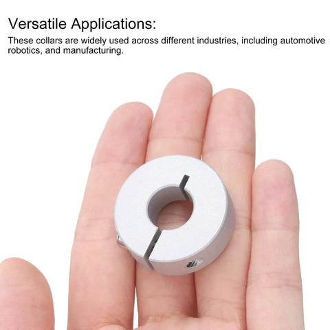 Top Shelf 10 Pcs Single Split Clamp On Shaft Collar 12 mm Bore Aluminum Alloy Locking Hub, shown in hand.
