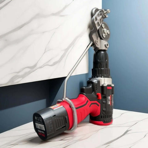 Handheld drill with Plate Cutter Drill Attachment For Metal Sheets Upgraded 2024 Nibbler Drill Shears Fast Cutting Tool Adapter