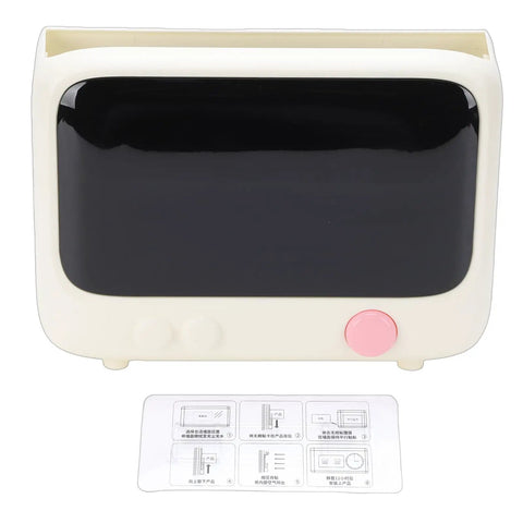 Sleek Router Storage Box With Advanced Cable Management System And Tech Gear Organizer in Milk White, 11.02 x 3.74 inches.