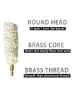 50 Cal Bore Mop Kit With Nylon Bore Brush And Brass Jag, 8-32 Brass Thread, Round Head, Safe For Your Rifle Bore, Gun Cleaning Set
