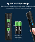 Replacement Fire TV Remote With Voice For All Firestick Devices, battery setup, AAA batteries displayed and inserted