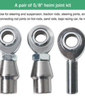 Bulletproof Heavy Duty 5/8 Inch Heim Joint Rod End Kit For Custom Track Bars And Dirt Roader Chassis Builds Knockout Suspension Linkage With Precision 18 Tpi Split Shaft Design, showing two heim joints.