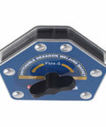 Solid One Button Degaussing Magnetic Welding Locator For Steel And Iron Pipe With 25 Kilos Suction Power Super Strong Multi Angle Positioning Fixture Tool For Heavy Duty Welding Projects, hexagon shape with a knob.