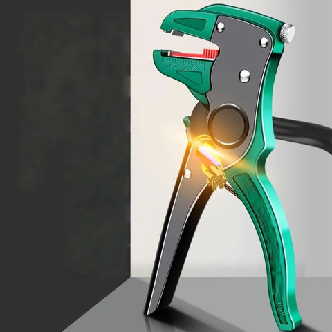 Pro Grade Wire Stripper And Cutter 2 In 1 Automatic Adjustable Electric Stripping Tool with Durable Duckbill Pliers side view
