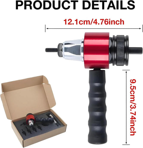 Huge Deal Cordless Drill Rivet Nut Tool Adapter Kit With Quick Change Nutsert Set For Metalworking And Automotive DIY Projects That Make Heavy Jobs Super Easy. 12.1cm adapter kit in box
