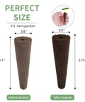 100 Pack Grow Sponges And Seed Pods Replacement For AeroGarden Mold Free Root Growth Sponges Kit dimensions before and after soaking
