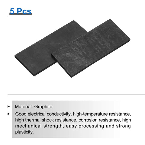 Top Notch High Purity Graphite Block Plates For Melting And Casting Great For Electrolysis 100 X 40 X 4 Mm Rectangular Graphite Ingots Electrodes And Sheets Pack Of 5 Black