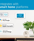 Touchscreen Smart Thermostat for Home WiFi Control with Alexa, Energy Star Certified, Programmable Thermostat, ST75W White on wall