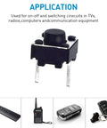 20 Pcs 6mm 2 Pin Momentary Tactile Push Button Switch Through Hole Breadboard Friendly For Panel And PCB Projects