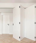 Invisible 5.5 Inch 3 Way Adjustable Concealed Door Hinges Matte Black Zinc Alloy 180 Degree Swing Hidden Butt Hinge installed