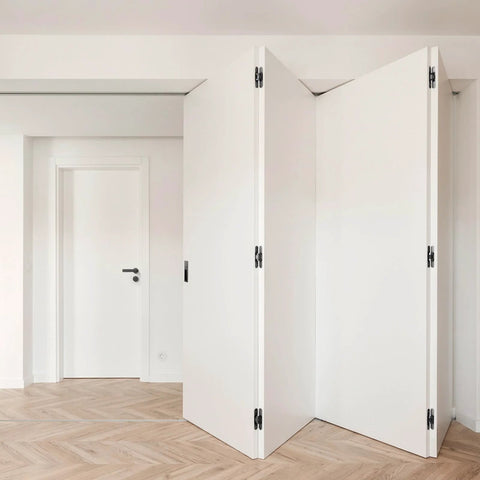 Invisible 5.5 Inch 3 Way Adjustable Concealed Door Hinges Matte Black Zinc Alloy 180 Degree Swing Hidden Butt Hinge installed