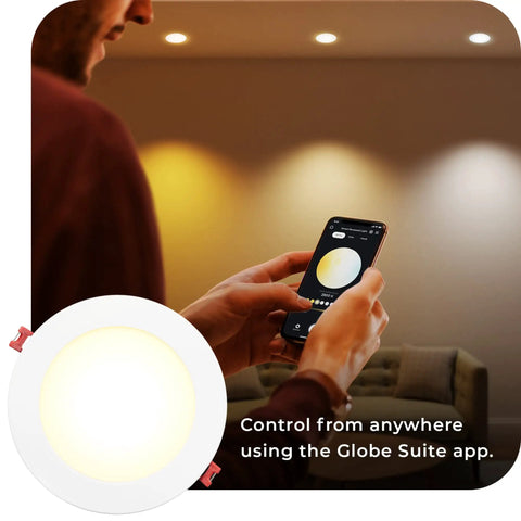 Ultra Slim 6 Inch Wi Fi Smart Recessed Lighting Kit 2 Pack No Hub Needed Voice Activated RGB, app control in living room