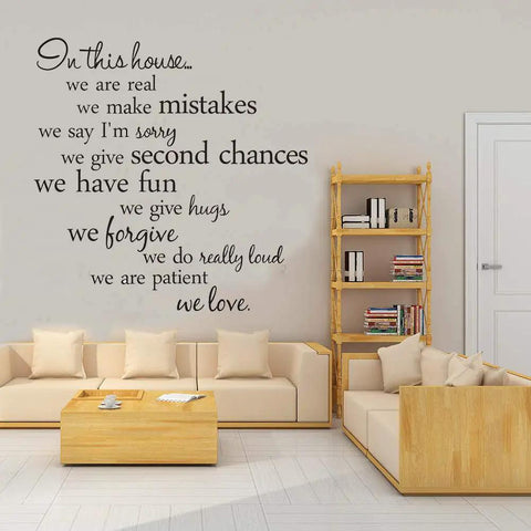 Sticker Wall Decals For Living Room And Bedroom Easy Peel And Stick Removable Mural Words Decor Set on living room wall