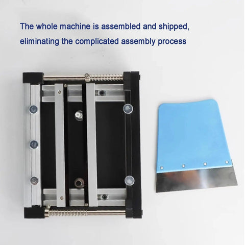 Manual Solder Paste Printer For PCB SMT Stencil, Pro-Grade High Precision with spatula, metal honeycomb platform visible