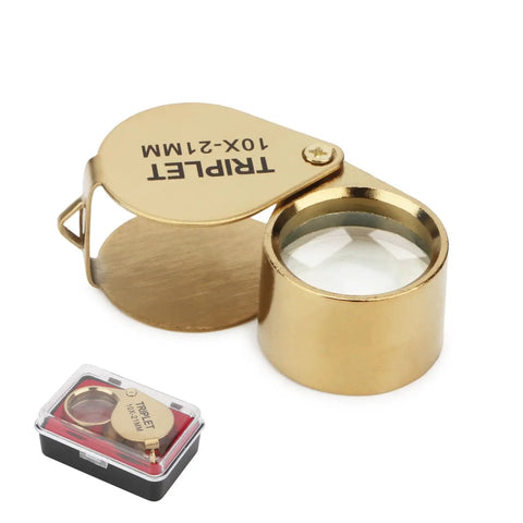 10X Folding Pocket Jeweler Loupe Magnifier With Ultra Clear Lens For Inspecting Jewelry Stamps And Tiny Details On The Go Portable Eye Loop Magnifying Tool For Jewelry Makers And Collectors