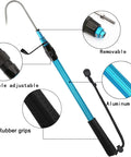 Telescopic Gaff For Saltwater Fishing With Stainless Steel Hook Spear Tip Aluminum Alloy Pole and Soft Rubber Handle