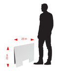 Keep Clear Notice Sign Folding A-Frame, Double-Sided 23x23 Inch Coroplast Display next to silhouette for scale.