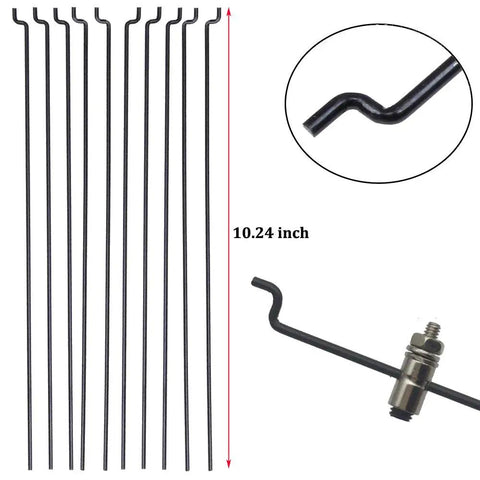 Durable Steel Pushrods 0.047 x 10.24 Inches With Nylon Lock-On Control Horns visible in RC model airplane set image.