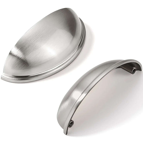10 Pack Cabinet Pulls With 3 Inch Center To Center Brushed Nickel Zinc Alloy Drawer Handles close-up view