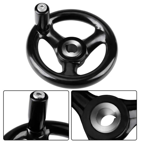 3 Spoke Round Hand Wheel With Removable Handle For Lathe And Mills Rock Solid Precision Tuning Control Engineering Plastic Build 12x100mm