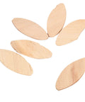 Assorted No 20 Wood Biscuits for Tenon Joints, 100 Pcs, Beech Wood shown arranged on white background
