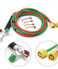 Mini Oxygen Torch Kit With Five Precision Nozzles And Steady Flame Control For Jewelry Repair and Micro Welding Work includes hoses and tips.