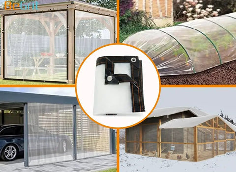 Clear Waterproof Tarps With Grommets For Greenhouse Garden Patio Transparent Tarp Dustproof Rainproof Windproof 10 By 20 Feet