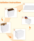 Pack Of 40 5x5x5 White Corrugated Shipping Boxes For Mailing And Packaging assembly instructions shown step by step