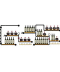 Industrial Iron Pipe Wine Rack For Home Bar Flex, Vintage Metal Bottle Organizer with wall-mounted multi-tier display.