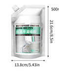 Crack Repair Sealant For Concrete And Surfaces 500Ml pouch showing dimensions and label in multiple languages.