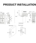 Diagram of installing Three Dimensional Concealed Door Hinges For Wooden Doors That Fold And Open 180 Degrees Inside And Outside Hidden