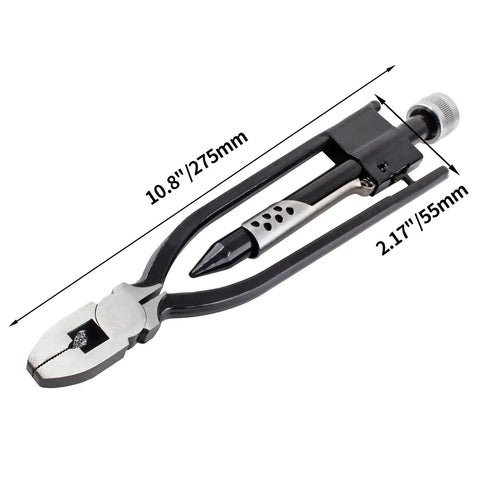 Heavy Duty 9 Inch Safety Wire Pliers With 50 Ft Wire For Aircraft Machinery And Vehicles, dimensions shown