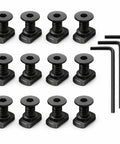 Mlok Rail T Nut Replacement Screws 10 Pack Kit With Self Locking Thread Pads, black chromoly steel screws with wrenches.